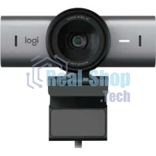 Веб-камера Logitech MX Brio 3840x2160, 30 кадр/с, USB Type-C, микрофон (2 шт, шумоподавление), автоматическая фокусировка, автоосвещение, HDR, шторка приватности, слежение за лицом, универсальное крепление, серебристый
