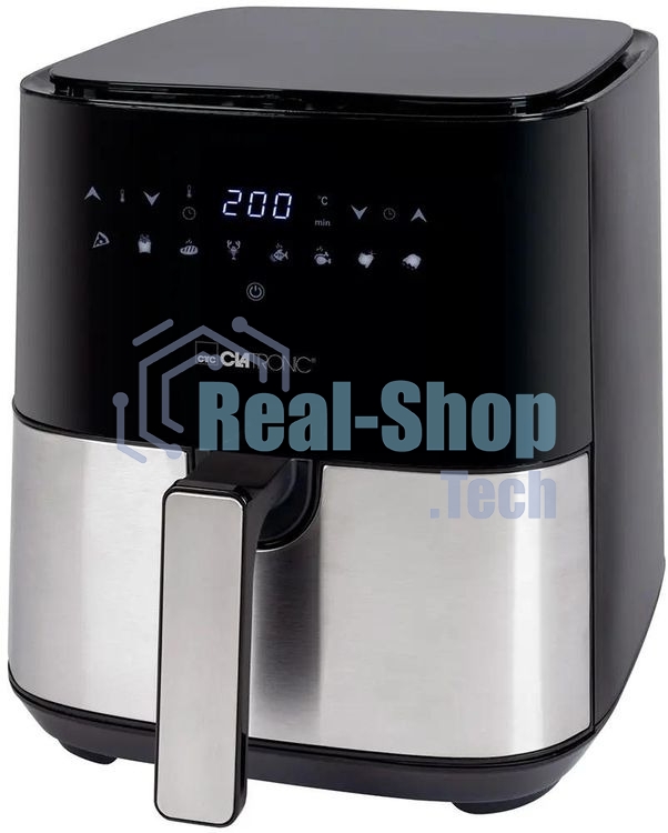 Аэрофритюрница Clatronic FR 3782 H черный/серебристый, 1450 Вт, 5 л, сенсор, 8 программ