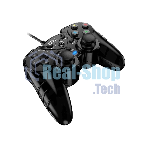 Геймпад Genius GX-17UV, (PC, PlayStation 3), two vibration motors, 2 joysticks, cable: 1.8 m, color: черный
