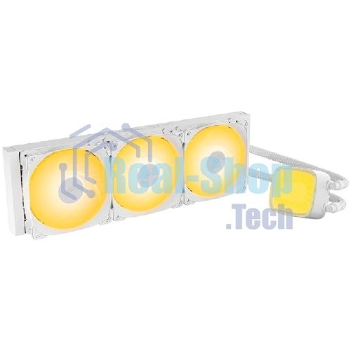 Система жидкостного охлаждения Water Cooling System Geometric Future Eskimo Pro 360 (240W, 360мм, ARGb, белый/Fans: 3x120мм, 80.81CFM, 34.2dBA, 2000RPM/Pump height 54мм, 3200RPM, Rad thickness 27мм/S: 1851, 1700, 1200, 115X, 2011, 2066, AM5, AM4)
