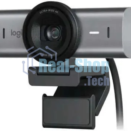 Веб-камера Logitech MX Brio 3840x2160, 30 кадр/с, USB Type-C, микрофон (2 шт, шумоподавление), автоматическая фокусировка, автоосвещение, HDR, шторка приватности, слежение за лицом, универсальное крепление, серебристый