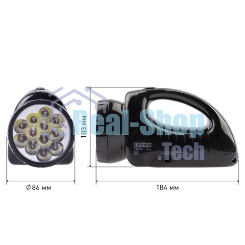 Фонарь светодиодный ЭРА Трофи TSP12 кемпинговый походный ударопрочный, 150 LED, 2 режима, встроенный светильник