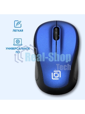 Мышь беспроводная Oklick 665MW черный/синий, 1000 dpi, радиоканал, USB, кнопки - 3