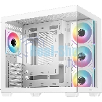 Компьютерный корпус Deepcool CG530 4F WH без БП, боковое окно (панорама), 3x120мм ARGB Reverce вентилятора на боковой стенке, 1x120мм ARGB вентилятор сзади, белый, ATX