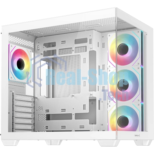 Компьютерный корпус Deepcool CG530 4F WH без БП, боковое окно (панорама), 3x120мм ARGB Reverce вентилятора на боковой стенке, 1x120мм ARGB вентилятор сзади, белый, ATX
