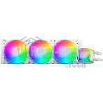 Система жидкостного охлаждения Water Cooling System Geometric Future Eskimo Pro 360 (240W, 360мм, ARGb, белый/Fans: 3x120мм, 80.81CFM, 34.2dBA, 2000RPM/Pump height 54мм, 3200RPM, Rad thickness 27мм/S: 1851, 1700, 1200, 115X, 2011, 2066, AM5, AM4)