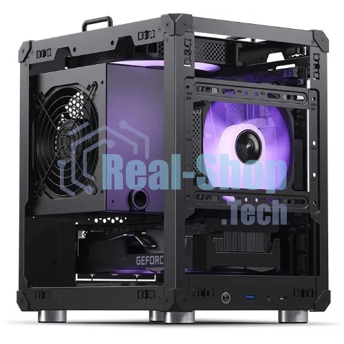 Компьютерный корпус JONSBO Computer Case C6Handle black hang-in version черный, Mini-Tower, материнская плата mATX, без БП, прозрачная боковая панель