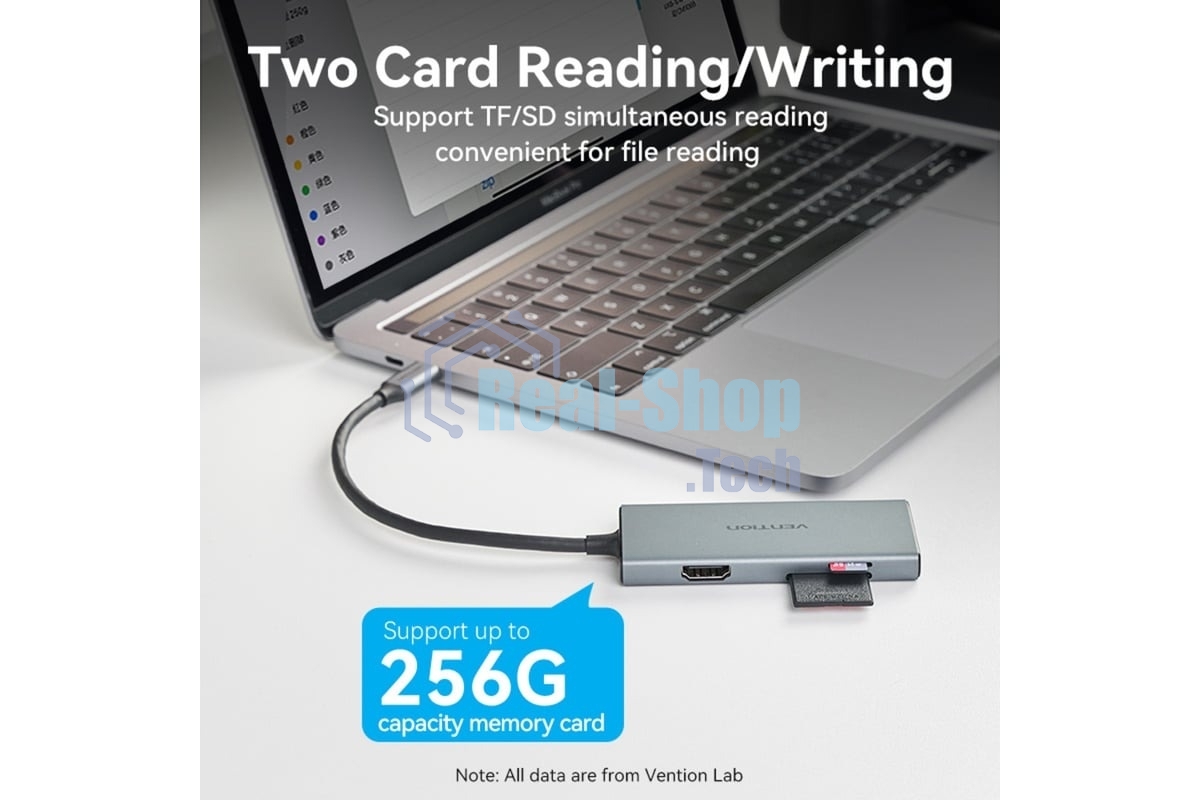 USB-концентратор Vention TOOHB, USB Type-C, USB/HDMI/SD/XD/CF/MS/TF,USB Type-C