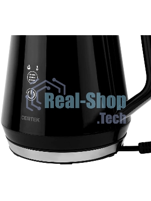 Чайник Centek CT-0019, 1100 Вт, стекло, черный и серебристый