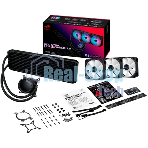 Система жидкостного охлаждения ASUS ROG STRIX LC III 360 ARGb LCD 90RC00W1-M0UAY0 черный 120мм алюминий+медь 2200rpm 36db 4-pin