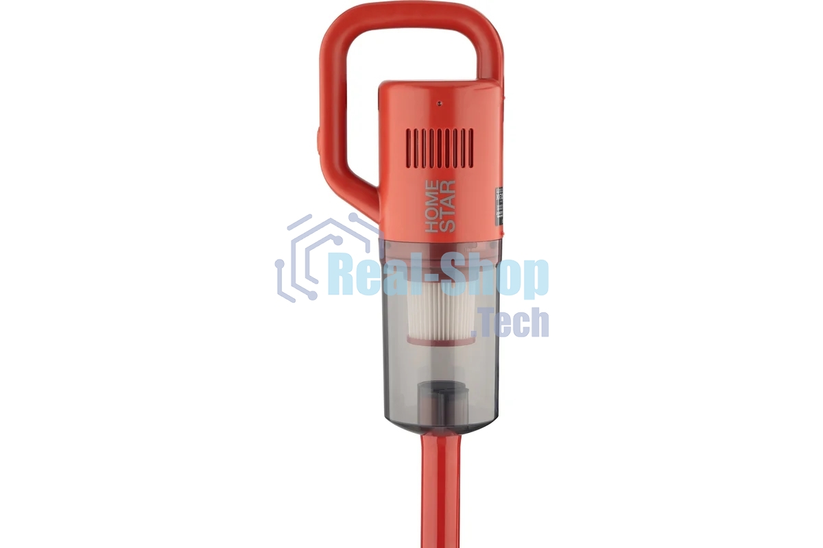 Пылесос вертикальный Homestar HS-1027 красный, питание от аккумулятора, 200 Вт, уборка сухая, пылесборник 1.5 л