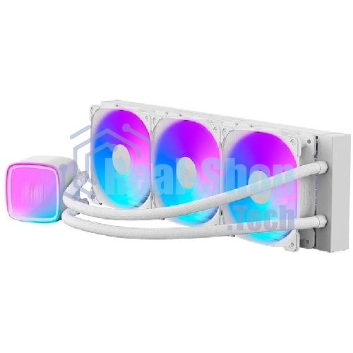 Система жидкостного охлаждения Water Cooling System Geometric Future Eskimo Pro 360 (240W, 360мм, ARGb, белый/Fans: 3x120мм, 80.81CFM, 34.2dBA, 2000RPM/Pump height 54мм, 3200RPM, Rad thickness 27мм/S: 1851, 1700, 1200, 115X, 2011, 2066, AM5, AM4)