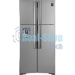 Холодильник Hitachi R-W660PUC7X GS серебристый стекло двухкамерный 396/144л морозилка сверху, No Frost, Side by Side