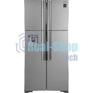 Холодильник Hitachi R-W660PUC7X GS серебристый стекло двухкамерный 396/144л морозилка сверху, No Frost, Side by Side