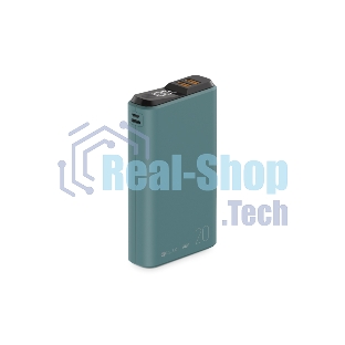 Портативный аккумулятор OLMIO QS-20, 20000mAh, 22.5W QuickCharge3.0/PowerDelivery, LCD, темно-зеленый