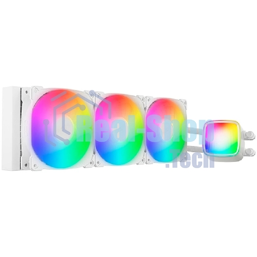 Система жидкостного охлаждения Water Cooling System Geometric Future Eskimo Pro 360 (240W, 360мм, ARGb, белый/Fans: 3x120мм, 80.81CFM, 34.2dBA, 2000RPM/Pump height 54мм, 3200RPM, Rad thickness 27мм/S: 1851, 1700, 1200, 115X, 2011, 2066, AM5, AM4)