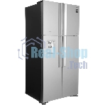 Холодильник Hitachi R-W660PUC7X GS серебристый стекло двухкамерный 396/144л морозилка сверху, No Frost, Side by Side