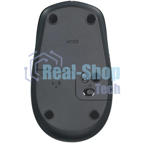 Мышь беспроводная Logitech M190 черный, 1000 dpi, радиоканал, USB, кнопки - 3