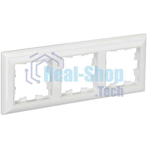 Рамка 3-местная IEK BRITE РУ-3-Бр DECOR 3D-форма белый/белый