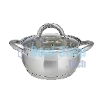 Кастрюля WEBBER BE-351/2 1,9 л, 16 см, из нержавеющей стали со стеклянной крышкой