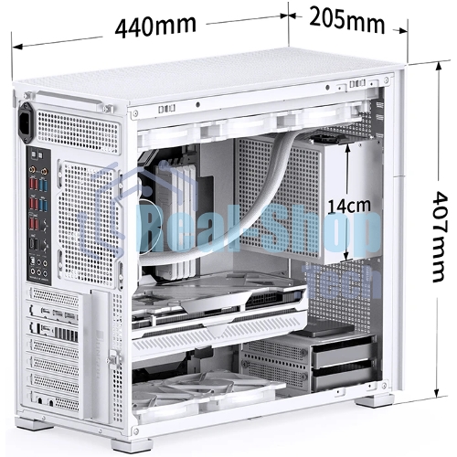 Компьютерный корпус без блока питания Case JONSBO D41 MESH, Midi-Tower, TG, no fan, 1xUSB-A 3.2 + 1xUSB-C 3.2, ATX, mATX белый