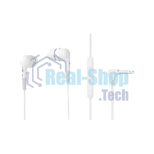 Проводные наушники Ritmix RH-112M белый, вкладыши, jack 3.5 мм, микрофон на кабеле