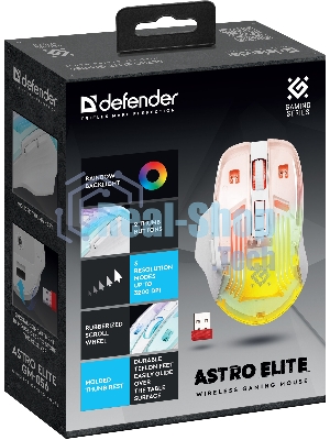 Мышь беспроводная Defender Astro Elite GM-056 белый, 3200 dpi, радиоканал, USB, кнопки - 7