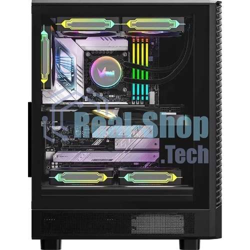 Компьютерный корпус Aerocool/Formula Mana Geometry черный без БП ATX 3x120мм 1xUSB 3.0 1xUSB3.1 audio bott PSU