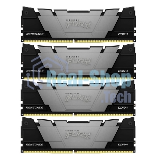 Оперативная память Kingston Fury Renegade, DDR4, 32Gb (4x8GB), 3200MHz, CL16, DIMM, с радиатором, черный
