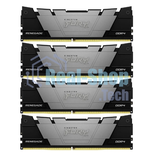 Оперативная память Kingston Fury Renegade, DDR4, 32Gb (4x8GB), 3200MHz, CL16, DIMM, с радиатором, черный