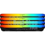 Оперативная память Kingston Fury Beast, DDR4, 32GB (4x8GB), 3200MHz, CL16, DIMM, с радиатором, RGB, черный
