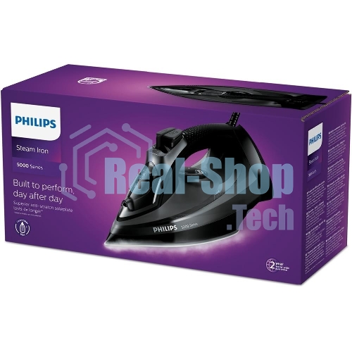 Утюг электрический Philips 2600 Вт, удар 200 г, пар 45 г/мин, SteamGlide Plus