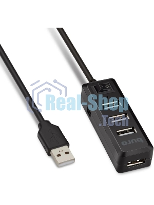 USB-концентратор Buro BU-HUB4-0.5L-U2.0, USB 2.0, USB 4 порта, USB