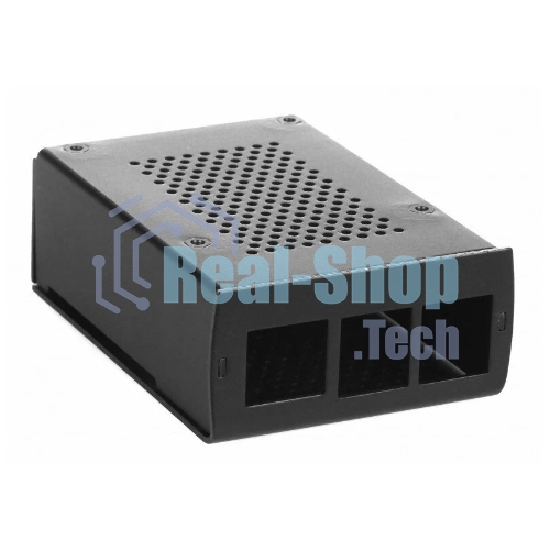 Корпус перфорированный Qumo с доп.креплением, Aluminum Case, Raspberry Pi 4B, черный(RS035)