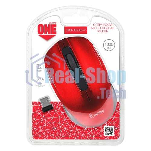 Мышь беспроводная Smartbuy ONE 332 красная (SBM-332AG-R)