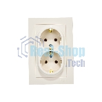 Розетка 2-м AtlasDesign с заземл. 16А в сборе беж. SchE ATN000224