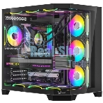Компьютерный корпус Formula V Line Crystal Z6 Black, ATX, Left & Front & Bevel side Tempered Glass, TYPE-C*1, USB3.0*2