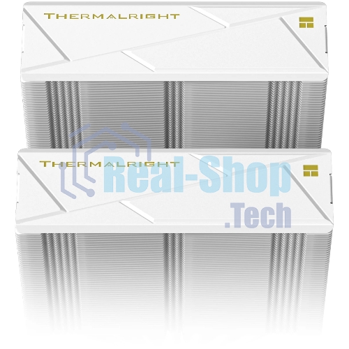 Кулер для процессора Thermalright Royal Pretor 130 Ultra White (4-pin PWM, 158mm, Ni/Cu, 7x6mm, 1x120mm ARGB +1x130mm, 69CFM/81.88CFM, 27dBA/28.3dBA, 2150RPM/1750RPM, S: 1200, 1700, 1851, 115X, 2011, 2066, AM4, AM5, white)