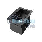 Прямоугольный металлический корпус Wize Pro WRTS-06BOX-B для модульной системы врезного лючка в стол с убирающейся крышкой для установки до 6 модулей-вставок, преустановленная рамка, черный