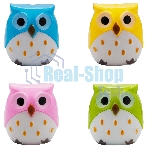 Точилка для карандашей ручная Silwerhof Owl Солнечная коллекция, 2 отверстия, пластик, ассорти, коробка