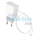 Сетевое зарядное устройство Maxvi CHL-240M 2.4A, with microUSB cable, белый