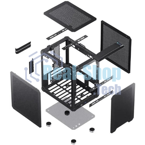 Компьютерный корпус JONSBO Computer Case C6Handle black hang-in version черный, Mini-Tower, материнская плата mATX, без БП, прозрачная боковая панель