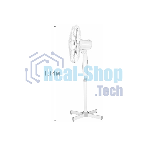 Вентилятор Blackton Bt F1114 White-Gray (2в1 ч/б коробка + 1 ч/б коробка). (2в1 ч/б коробка + 1 ч/б коробка) Потребляемая мощность: 45 Вт, Тип управления: Механический, Количество скоростей: 3, Диаметр решетки: 40 см, Длина сетевого шнура: 1.45 м, Защита от поражения электротоком: Класс II