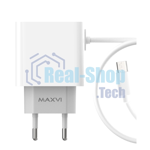 Сетевое зарядное устройство Maxvi CHL-240M 2.4A, with microUSB cable, белый