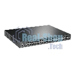 Коммутатор 48-port Gigabit PoE+ L2+ switch, 48 802.3af/at PoE+ ports, 4 Gb SFP slots, 1 RJ-45 + 1Micro-USB console ports, 348W PoE budget