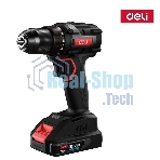 Дрель-шуруповерт Deli DE-DZ20-2D2, 20 В, 2 Ач, 70 Нм, бесщеточный
