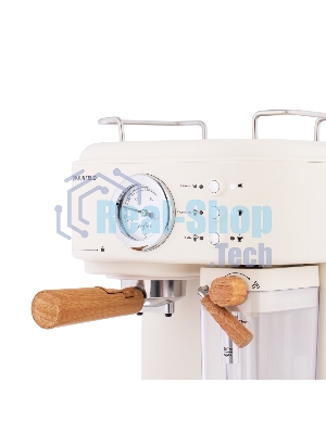 Кофеварка рожковая Maunfeld MF-737BG PRO бежевый, исп. кофе - молотый, 1.5 л, 1250 Вт, 15 бар