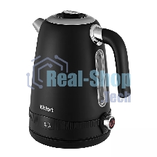 Чайник электрический Kitfort KT-6121-1 1.7 л, 2200 Вт, черный (корпус: нержавеющая сталь/пластик)