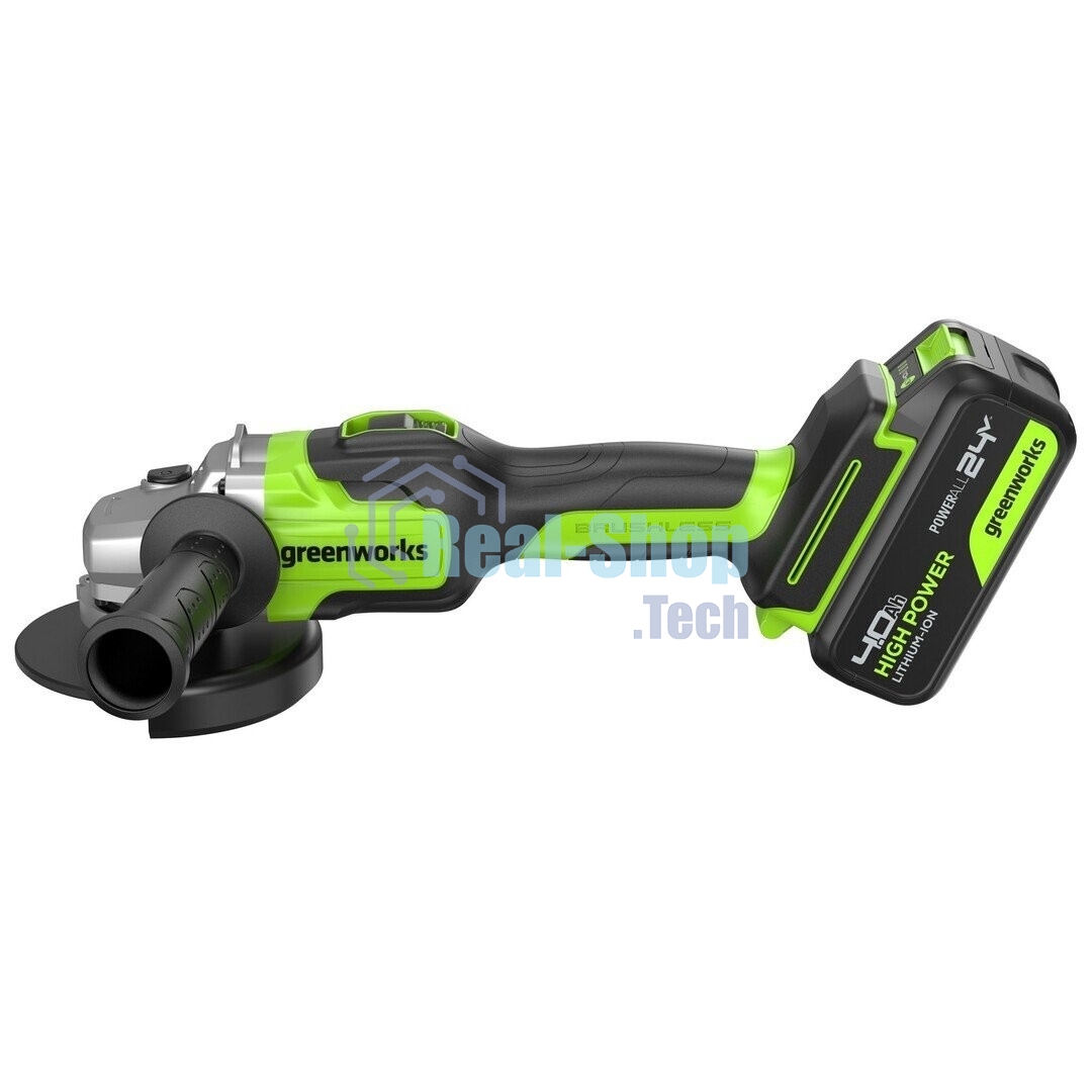 Углошлифовальная машина Greenworks GD24AG 754Вт 10500об/мин рез.шпин.:M14 d=125мм (3200207CUB)