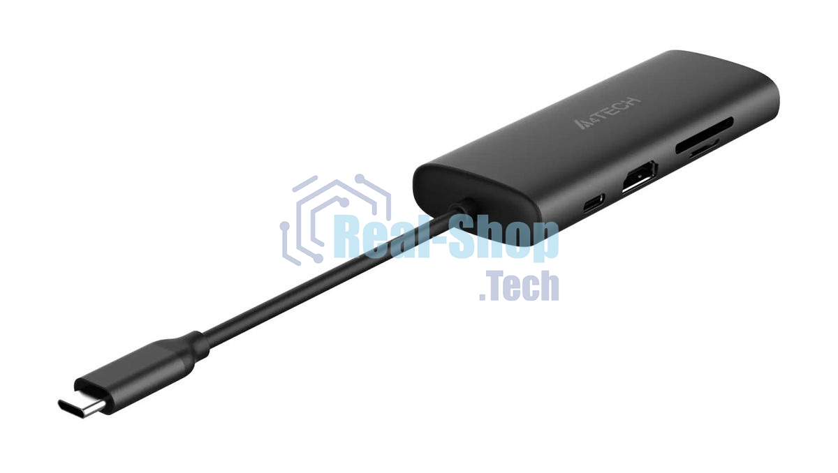 Разветвитель USB-C A4Tech DST-80C 2порт. серый